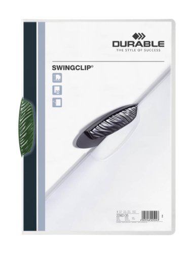 Durable 226005 Klemm-Mappe Swingclip (aus PP, bis zu 30 Blatt A4) 25er Packung grün