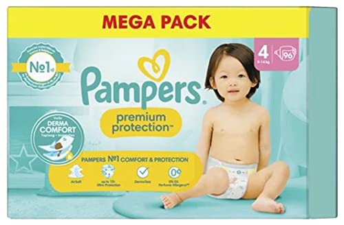 Pampers - Premium Protection - Größe 4 - Megapack - 96 Windeln - 9/14 KG
