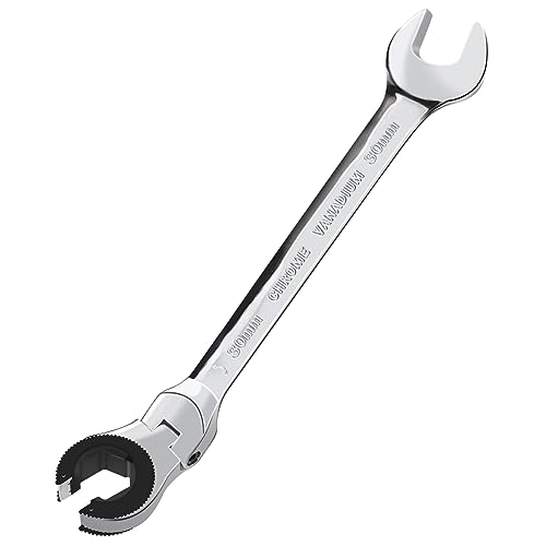 LOSCHEN 1 x 30 mm offener Flex-Kopf-Ratschenschlüssel, metrischer Ratschenschlüssel mit 72 Zähnen, Chrom-Vanadium-Stahl-Ratschenschlüssel