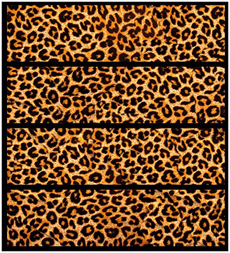 Wallario Möbelfolie/Aufkleber, geeignet für IKEA Malm Kommode mit 4 Schubfächern - Klebefolie Leopardenmuster, in orange schwarz
