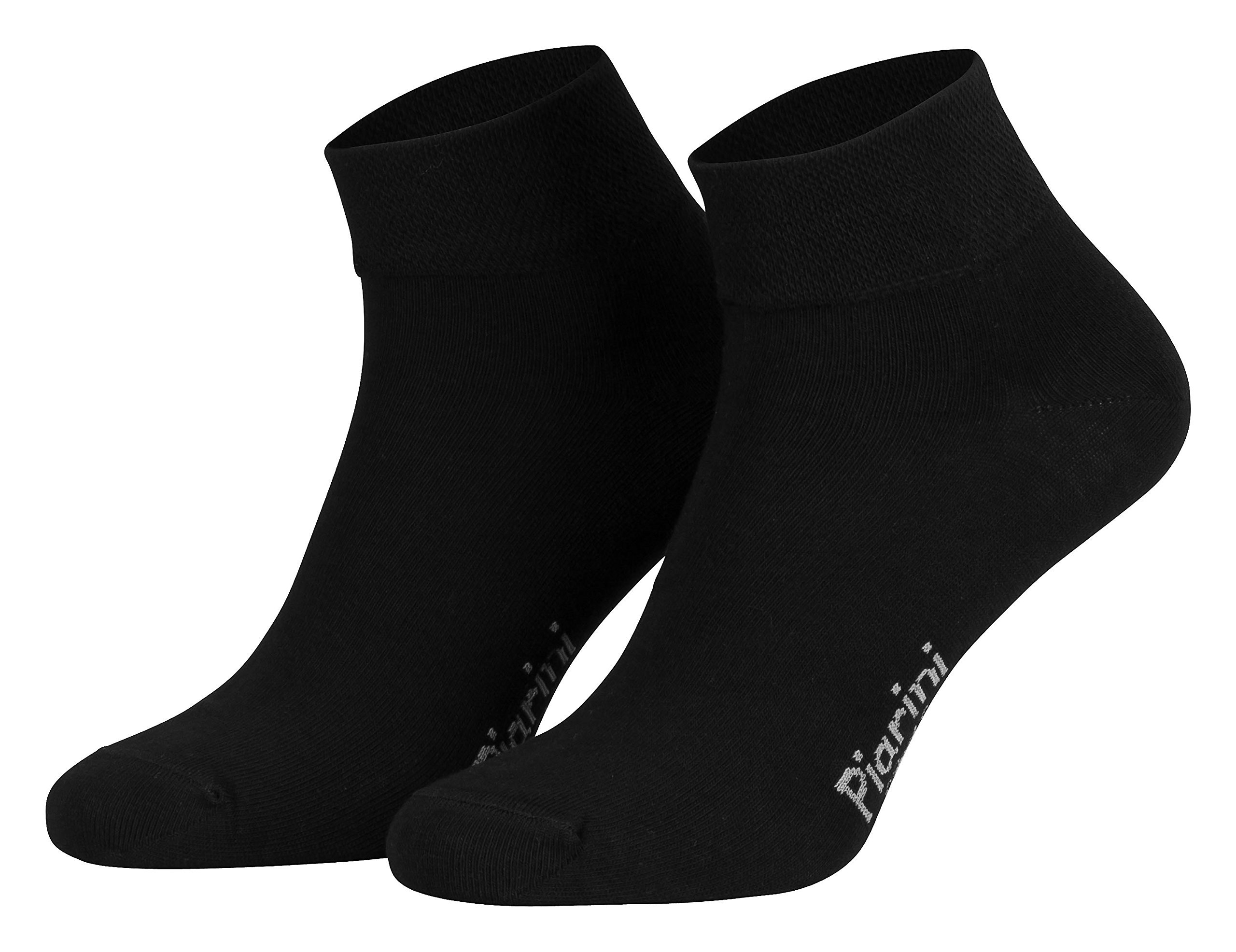 Piarini 8 Paar kurze Socken Kurzsocken Quarter Socken für Damen Herren - dünn ohne Gummibund - schwarz 47-50