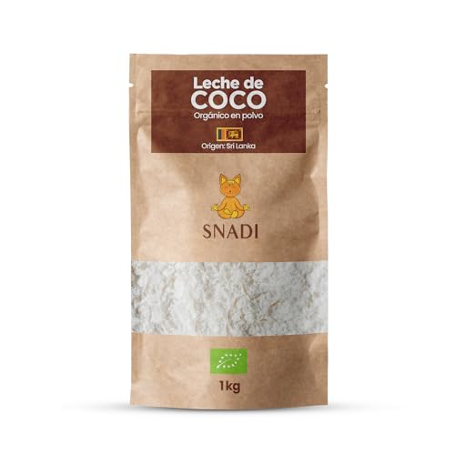 BIO Kokosmilchpulver aus Sri Lanka - 1 KG - 100% Natürlich - Doypack-Verpackung aus Kraftpapier - Ohne Zusatzstoffe oder Konservierungsmittel - Ideal für Shakes, Currys und Vegane Rezepte