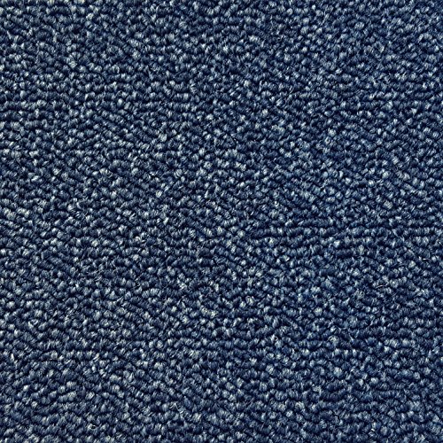 Teppichboden Schlingentextur Kurzflor Auslegware Bodenbelag blau 350 x 400 cm. Weitere Farben und Größen verfügbar