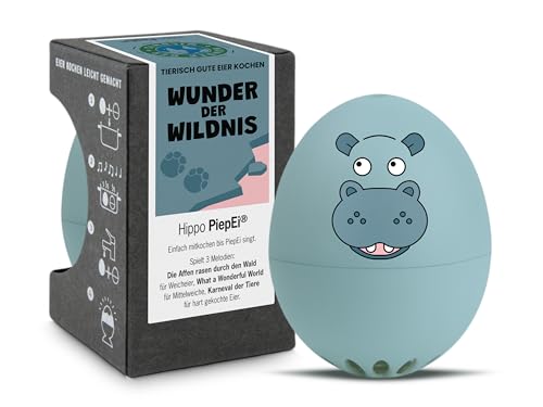 Hippo PiepEi - Singende Eieruhr zum Mitkochen - Eierkocher für 3 Härtegrade - Süßes Nilpferd Geschenk - Lustiges Kochei - Musik Eggtimer – Brainstream