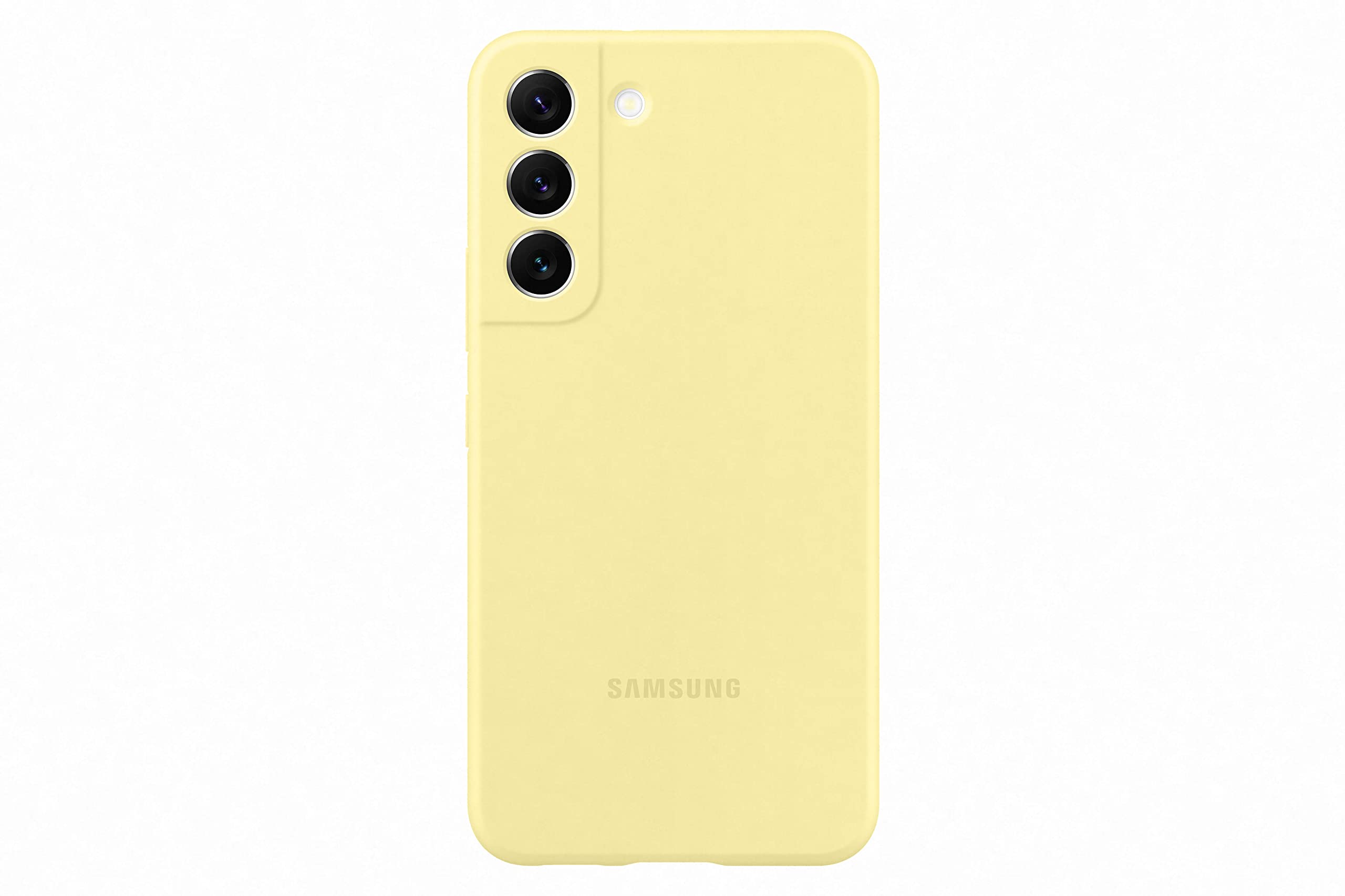 Samsung Silicone Smartphone Cover EF-PS901 für Galaxy S22, Handy-Hülle, Silikon, Schutz Case, stoßfest, dünn und griffig, Gelb
