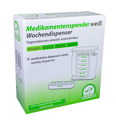 Medi-Inn Wochendispenser 7 Tage Tablettenbox N11484-w, weiß (40 Stück)