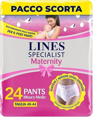 Lines Specialist Pants Maternity, 20 Unterhosen für die Zeit nach der Entbindung L (20 Unità)