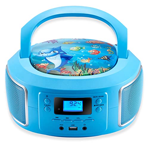 Cyberlux Tragbare Boombox | FM Radio | AUX-In | CD/CD-R | USB | Kopfhöreranschluss | CD-Player | Kinder | Kompaktanlage | Stereoanlage