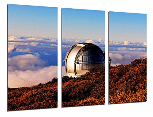 Wandbild - Astronomie, Himmel, Gran Canarias Teleskop, Spanien, 97 x 62 cm, Holzdruck - XXL Format - Kunstdruck, ref.26795