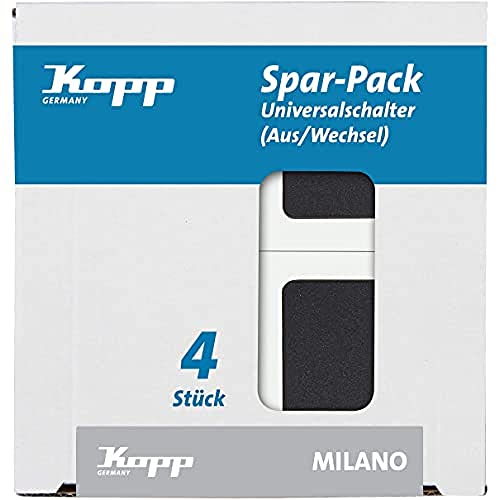 Kopp Milano Spar-Pack: 4 Universalschalter(Aus-und Wechsel),616615018, anthrazit