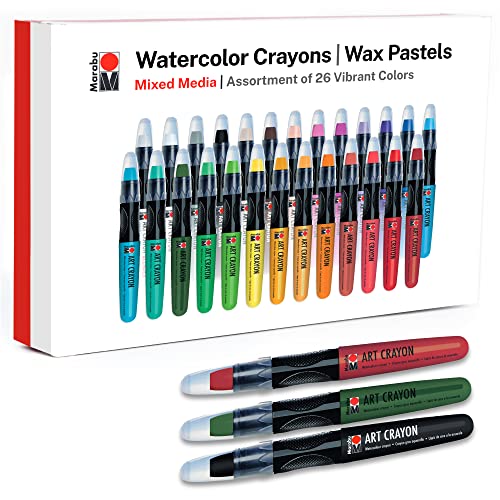 Marabu Art Buntstifte – 26 Farben | glatte, leicht mischende Aquarellstifte | hochpigmentierte wasserlösliche Buntstifte für Kunst- und Mischmedia-Künstler | komplettes Sammlungs-Set