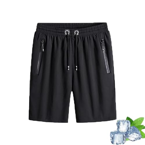 AHYXHY Puliam - Men's Ice Silk Stretch Quick-Dry Shorts, Puliam Shorts, Men’S Ice Silk Casual Shorts (Black,8XL)