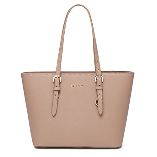 David Jones - Damen Shopper Handtasche - Frau Henkeltasche Mittlere Große Tote PU Leder - Tasche Schultertasche Büro Schule Einkauf Shopping Bag - Aktentasche Arbeitstasche Elegant Alltags - Rosa