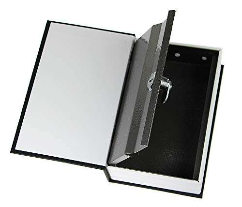 Monsterzeug Buchtresor - schwarz, Kleiner Safe in Buch Optik, Geldkassette in Buchattrappe, 18 x 12 x 5 cm