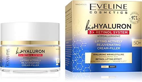 Eveline Cosmetics BioHyaluron 3 x Retinol Lifting Creme-Filler aktiv verjüngend 50+, 50 ml