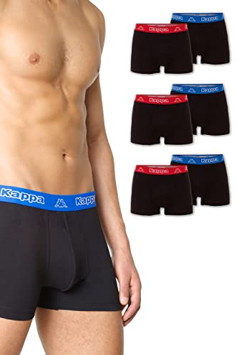 Kappa VINESTA Retro Pants 6er Pack Enge Boxer-Shorts für Männer (Deep Black, XL)