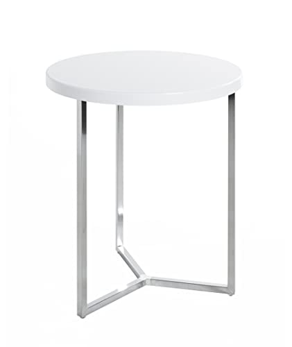 HAKU Möbel Beistelltisch, Metall, Chrom-weiß, T B 45 x H 54 cm