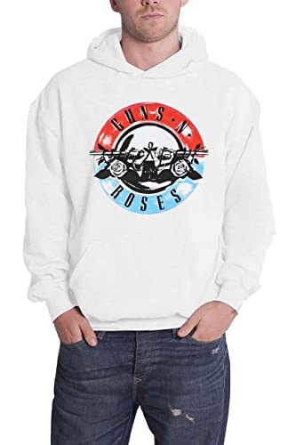 Guns N' Roses Kapuzenpullover Motorcross Band Logo Nue offiziell Unisex Weiß XXL