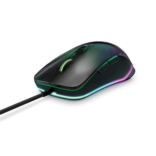 Energy Sistem Gaming Mouse ESG M3 Neon Maus Gamer (Mirror Effect, USB Braided Cable, RGB LED Light, 7200 DPI)