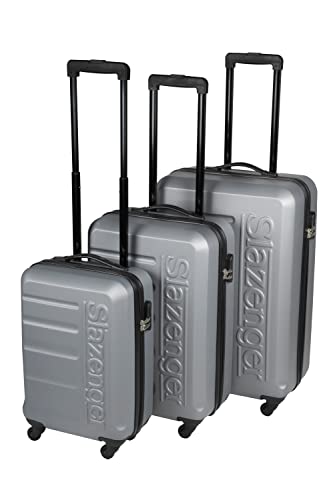 Slazenger Kofferset - Reisekoffer mit Rädern - Kofferset 3 - Leichtgewicht - 3-TLG, Grau