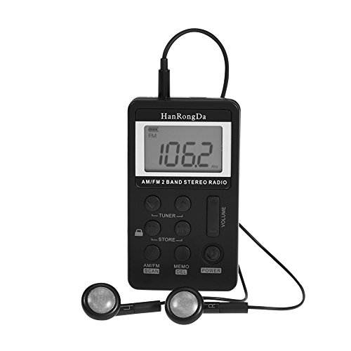 Garsent Mini Digital AM/FM Radio, tragbar Tragbares Taschenradio mit LCD Display