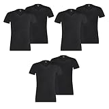 PUMA 6 er Pack Basic V Neck T-Shirt Men Herren Unterhemd V-Ausschnitt, Farbe:200 - Black, Bekleidungsgröße:S