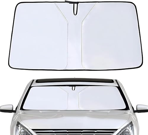 Sonnenschutz Auto Frontscheibe für MG MG5 2021 2022 2023, Frontscheibenabdeckung Faltbar UV-Schutz Sonnenschirm Auto Zubehör,Silver