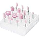PFERD Schleifstift-Set STEEL EDGE, 15-teilig, Schaft-ø 3 mm, fein, Edelkorund rosa, 33920231 – für den Kanteneinsatz auf Stahl und Stahlguss