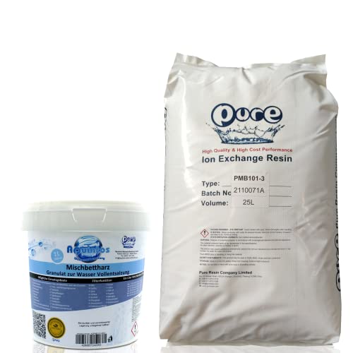 Mischbettharz Pure Resin PMB 101-3 Vollentsalzungsharz - Filtergranulat zur Wasservollentsalzung und Herstellung von VE Wasser (10 Liter)