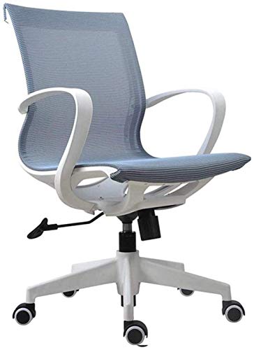 PLJKIHED Bürostuhl, Bürostuhl, atmungsaktiver Netzstuhl, höhenverstellbar, Drehstuhl, Computerstuhl mit Armlehne, Taillenstütze (Stuhl) (blau, freie Größe) Stabilize