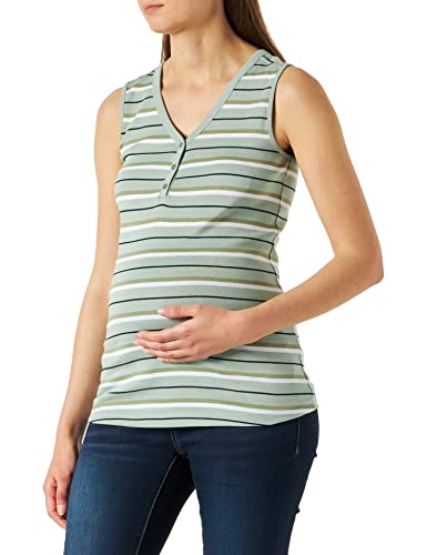 ESPRIT Maternity Damen T-shirt zonder mouwen gestreept T Shirt, Frosty Green - 311, 42 EU
