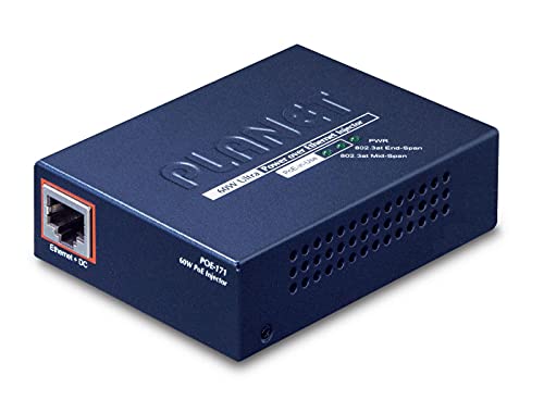 PLANET 1 Port 10/100/1000Mbps PoE Injector 60 Watts