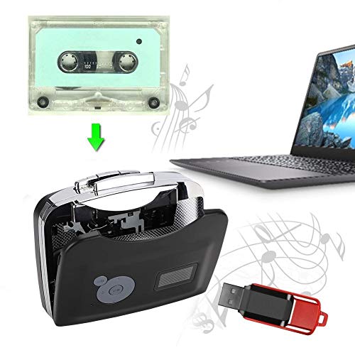 Tragbares Walkman-Kassettenband, USB-Kassetten-MP3-Konverter-Musikplayer, Audio-Musikkassettenband-Digitalkonverter-Player mit Kopfhörer Kompatibel mit Laptop/PC/USB-Flash-Laufwerk