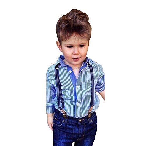 Andy's Share Baumwolle T-Shirt+Cowboy Kurze Hose Set für Baby Jungen Kinder (110)