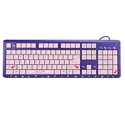 Niedliche Tastatur, USB-Cartoon-Tastatur, für Home-Office-Laptop(Purple Powder, Pisa Leaning Tower Type)