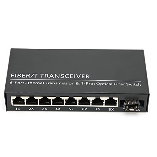 8-Port-Gigabit-Ethernet-Switch, Ethernet-Single-Mode-Dual-Faser-Adaptiver Gigabit-Konverter Zur Signalkonvertierung,Plug-and-Play