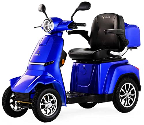GRAVIS Mobilitätsroller 4-Rad Seniorenmobil Veleco Elektroroller 1000W (blau)
