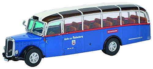 Schuco 452616200 - Reisebus Saurer Fbw Alpenwagen Iiia, Masstab 1:87, Auto Und Verkehrsmodell, blau