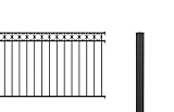 Alberts, matt-schwarz 100 cm | Länge 2 m GAH 509521 Zaunerweiterungsset Circle, zum Einbetonieren Höhen-wahlweise in verschiedenen Farben | kunststoffbeschichtet