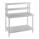 Royal Catering - RCAT-120/60-H - Stainless Steel Work Table with Overshelf - 2er