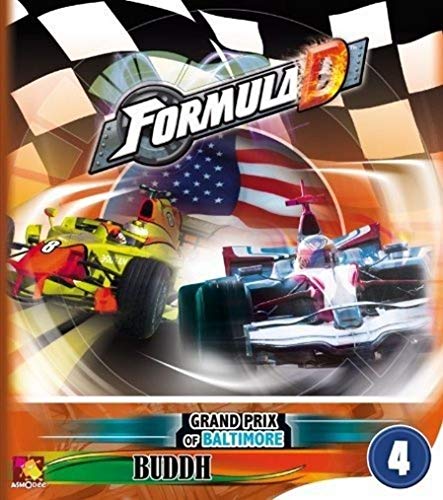 Asmodee ASMFDC4 - Formula D Circuits 4, Grand Prix of Baltimore and Buddh, Englisch, Brettspiel
