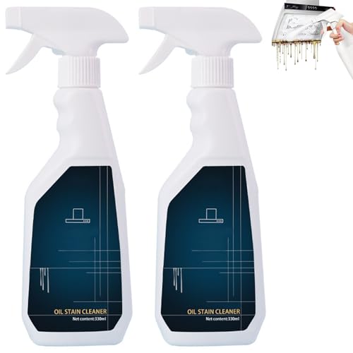 Household Heavy Oil Stain Range Hood Cleaning Agent, Household Heavy Oil Stain Cleaner Spray, Range Hood Cleaning Spray, Grease Remover Cleaner, Grease Cleaner Heavy Duty for Kitchen Spray (2pcs)