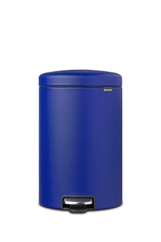Brabantia NewIcon Treteimer, 20 Liter, sanft schließend, Kunststoff-Inneneimer – Mineral Powerful Blue