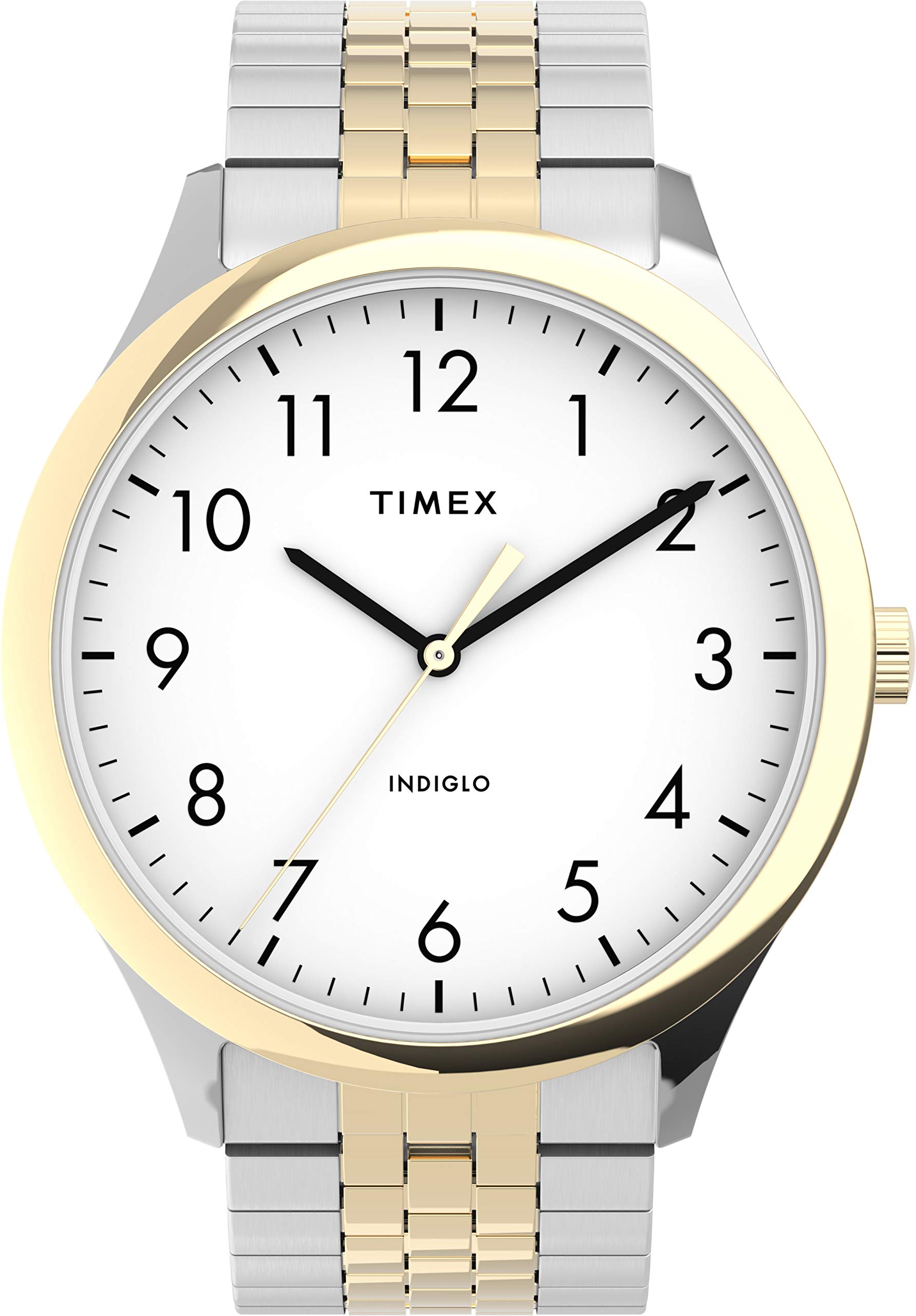 Timex Modern Easy Reader 40 mm Herren-Armbanduhr mit Expansionsband, zweifarbig, TW2U40000