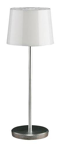 FADEDA Stehlampe mit Metallfuß und weißem Kunststoffschirm, LxBxH in mm: 40x40x110. Für Krippen, Miniatur-, Hobby- und Modellbau, Puppenhauszubehör u. Modelleisenbahn.
