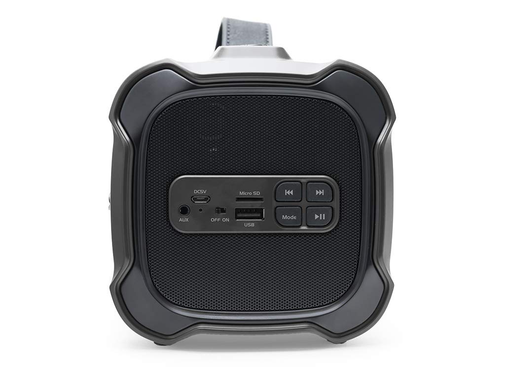 Caliber Bluetooth Lautsprecher - Drahtloser Box - AUX, USB und SD - Mehrere Anschlussmöglichkeiten - Komfortabler Griff - Schwarz - 6 Stunden Akkulaufzeit
