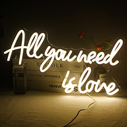 All You Need Is Love Neon Licht, Led-Neonlichtschild Für Hochzeitsfeier-Dekoration, Bar-Neon-Nachtlichter, Kunstwand-Neonschilder Für Zuhause, Hochzeitsfeier, Hintergrund, Urlaubsparty-Dekoration