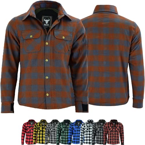 BULLDT Herren Motorradhemd Holzfäller-Look Hemd, Größe:54/XL, Farbe:Karamell