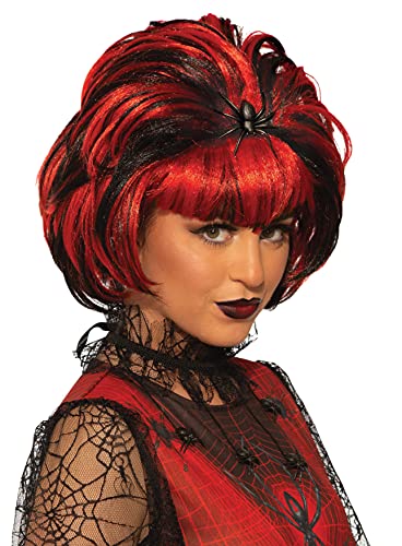 Forum Novelties Women's Widow Spider Costume Wig, Black/Red, One Size