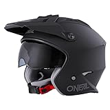 O'NEAL | Motorradhelm | Enduro Adventure Street |ABS-Schale, integrierte Sonnenblende | Volt Helmet SOLID | Erwachsene | Schwarz | Größe M